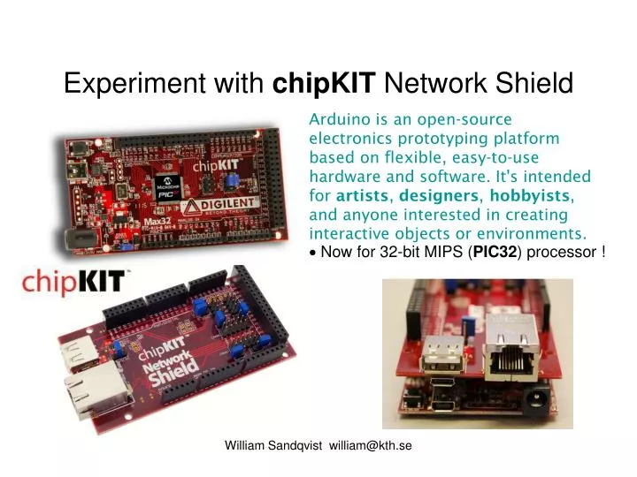 experiment with chipkit network shield