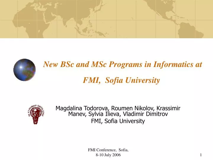new bsc and msc programs in informatics at fmi sofia university