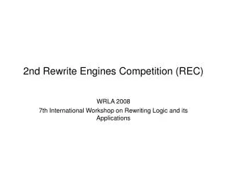 2nd rewrite engines competition rec