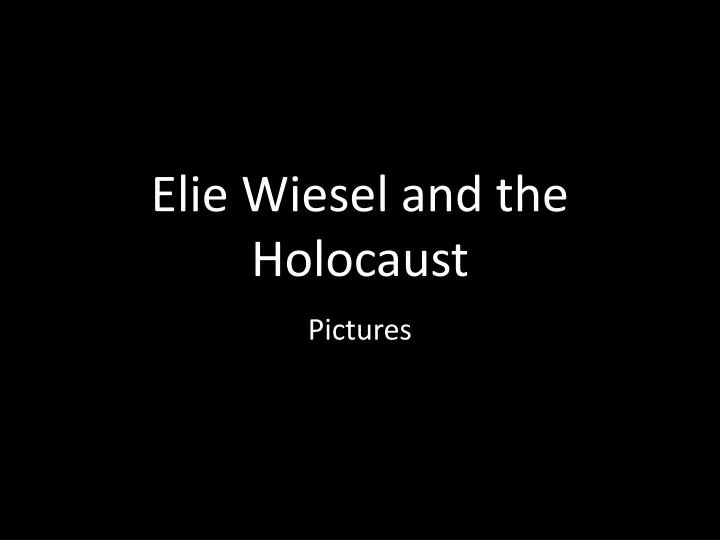 elie wiesel and the holocaust