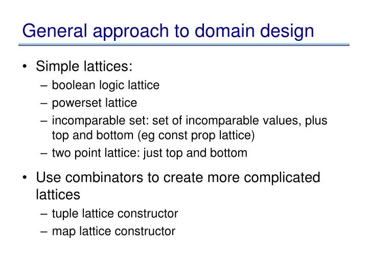 general approach to domain design