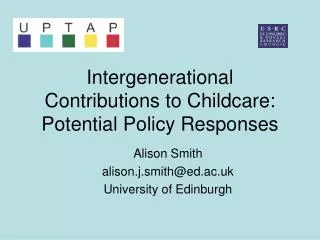 Intergenerational Contributions to Childcare: Potential Policy Responses