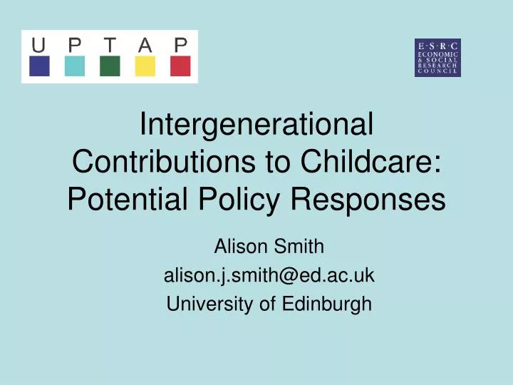 intergenerational contributions to childcare potential policy responses