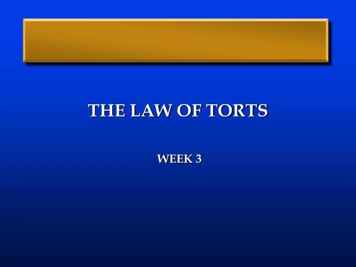 the law of torts