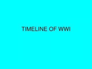 TIMELINE OF WWI