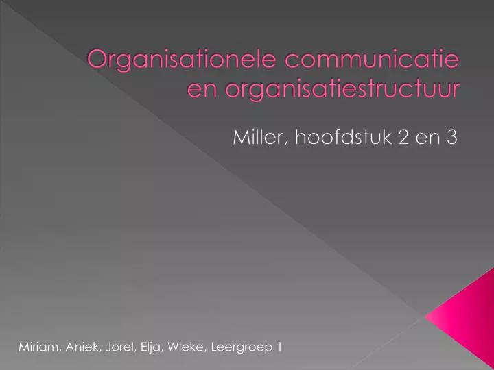 organisationele communicatie en organisatiestructuur