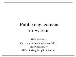 Public engagement in Estonia