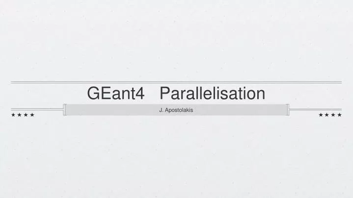 geant4 parallelisation