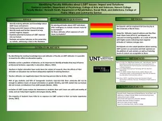 Identifying Faculty Attitudes about LGBT issues: Impact and Solutions