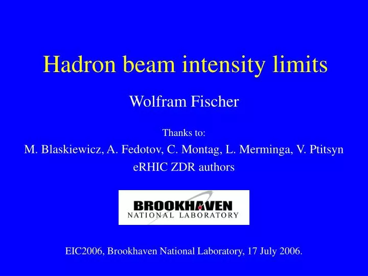 hadron beam intensity limits