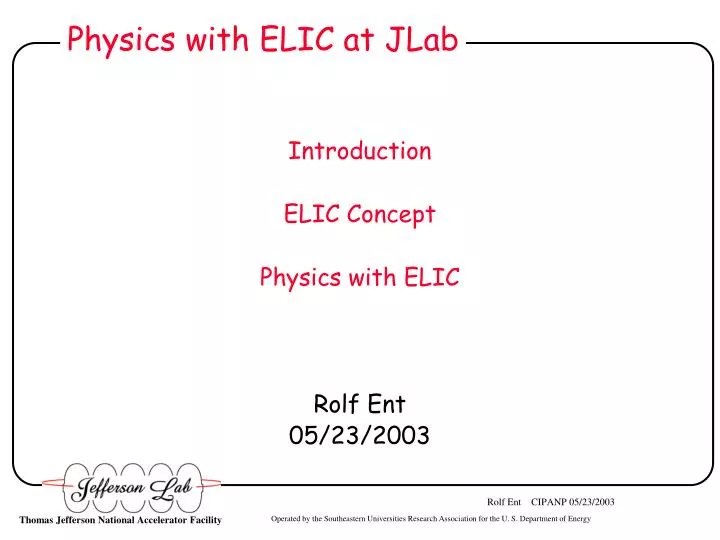 physics with elic at jlab