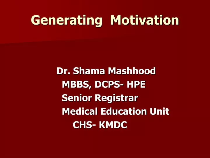 generating motivation