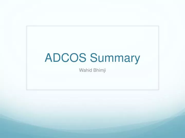 adcos summary
