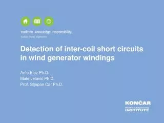 Detection of inter-coil short circuits in wind generator windings