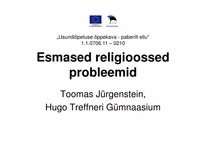 esmased religioossed probleemid