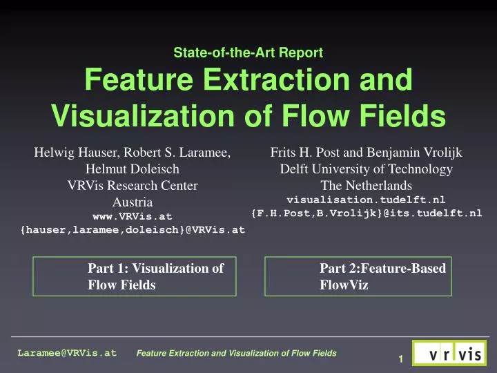 state of the art report feature extraction and visualization of flow fields