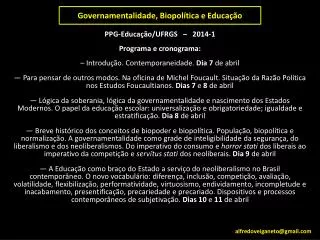 governamentalidade biopol tica e educa o