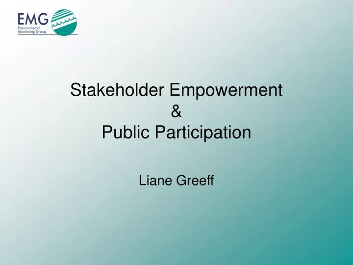 stakeholder empowerment public participation
