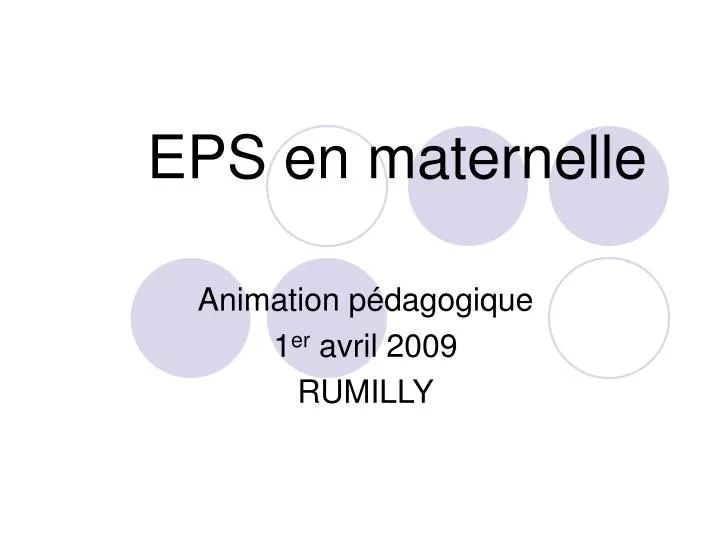 eps en maternelle