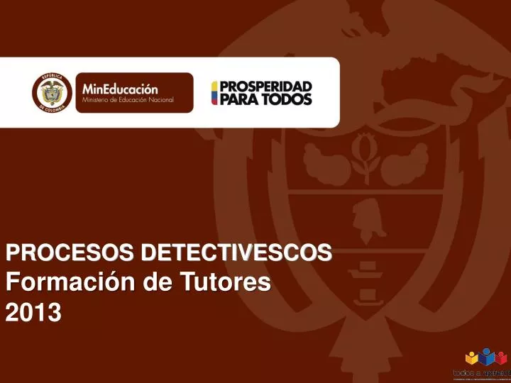 procesos detectivescos formaci n de tutores 2013