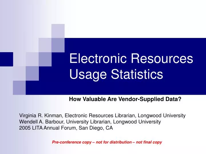 electronic resources usage statistics