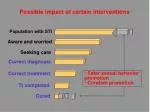 Possible impact of certain interventions - slide 1