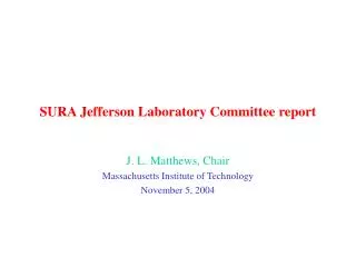 SURA Jefferson Laboratory Committee report