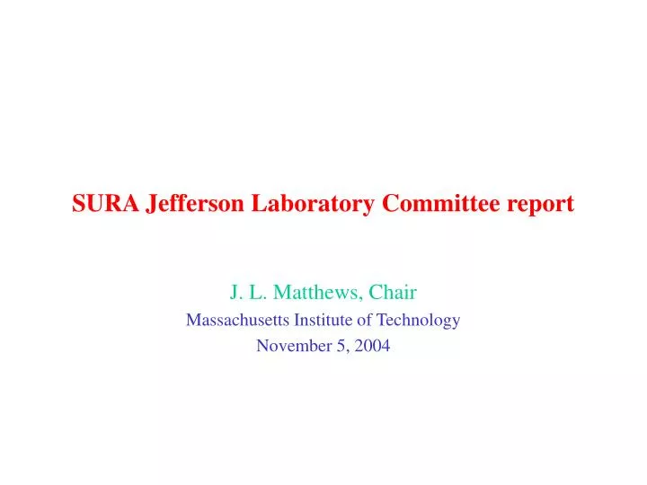 sura jefferson laboratory committee report