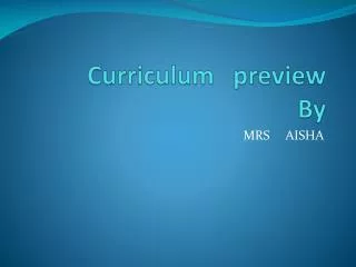 Curriculum preview By