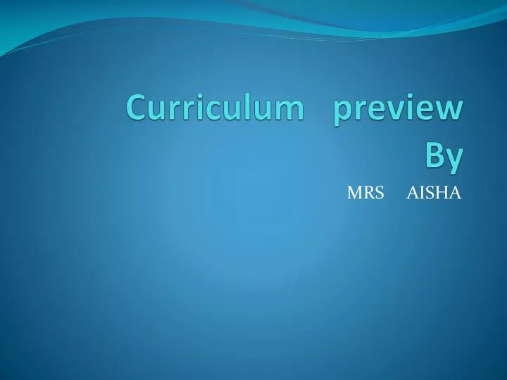 curriculum preview by