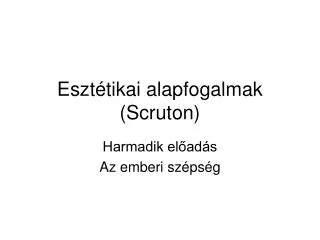 eszt tikai alapfogalmak scruton