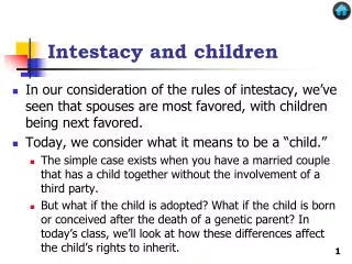 Intestacy and children