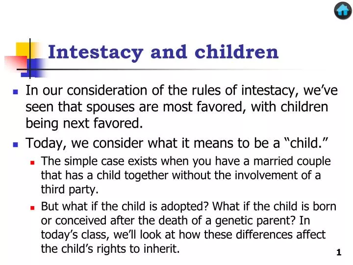 intestacy and children