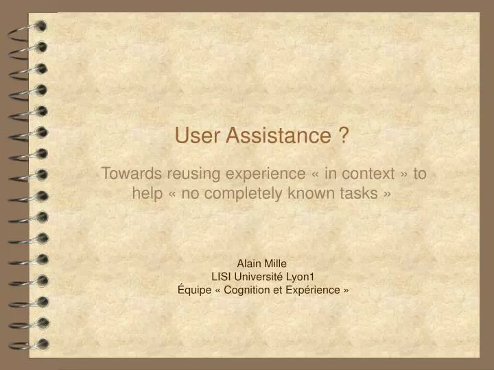 user assistance
