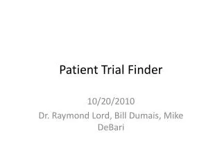 Patient Trial Finder