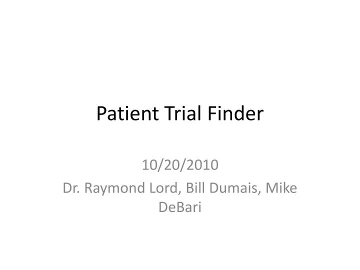 patient trial finder