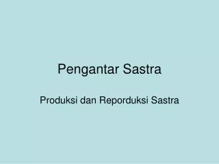 pengantar sastra
