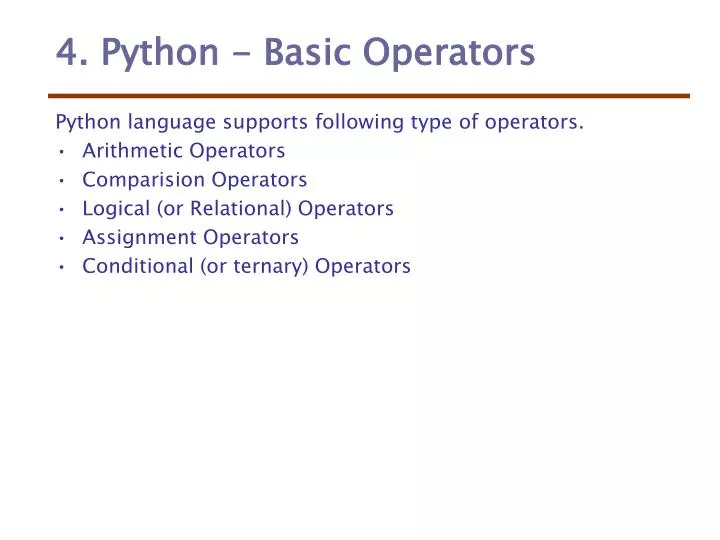 4 python basic operators