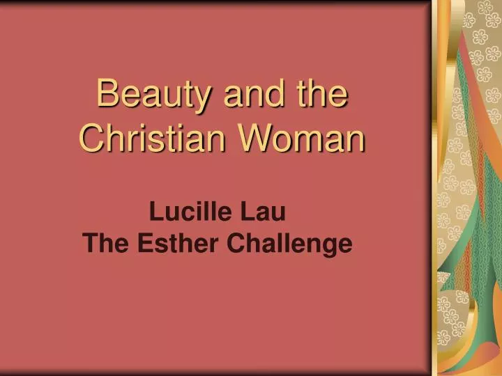 beauty and the christian woman