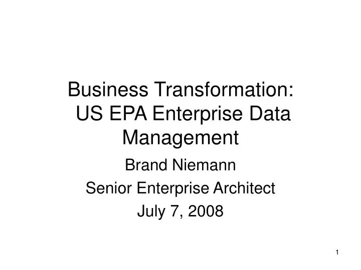 business transformation us epa enterprise data management