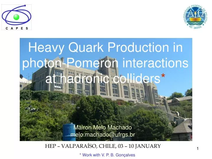 heavy quark production in photon pomeron interactions at hadronic colliders