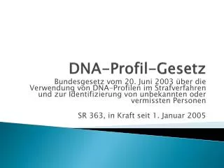 dna profil gesetz