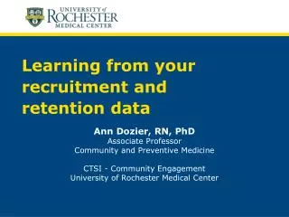 Learning from your recruitment and retention data