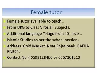 Female tutor