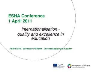 ESHA Conference 1 April 2011