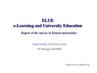 ELUE e-Learning and University Education