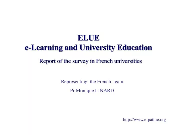 elue e learning and university education