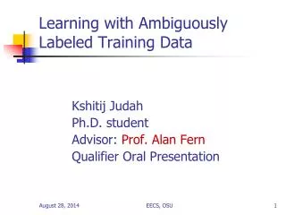 Learning with Ambiguously Labeled Training Data