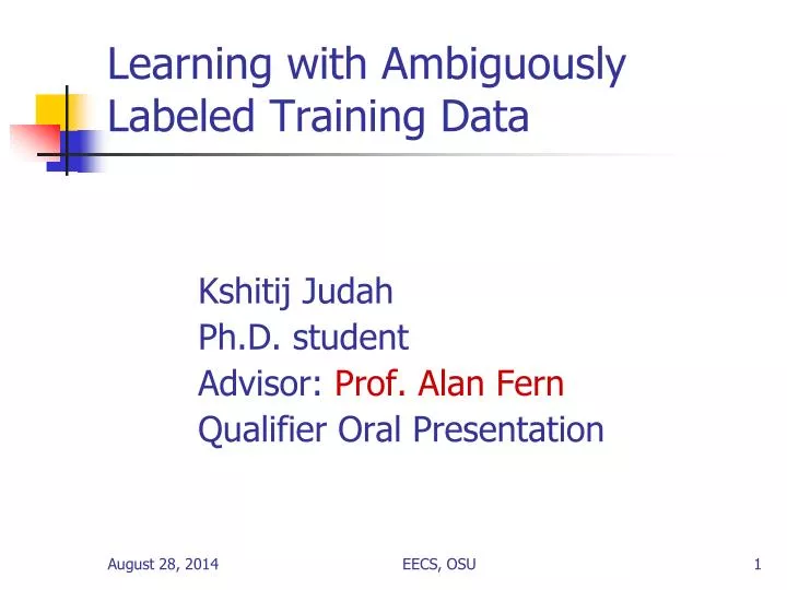 learning with ambiguously labeled training data