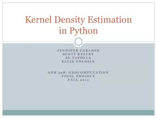 Kernel Density Estimation in Python
